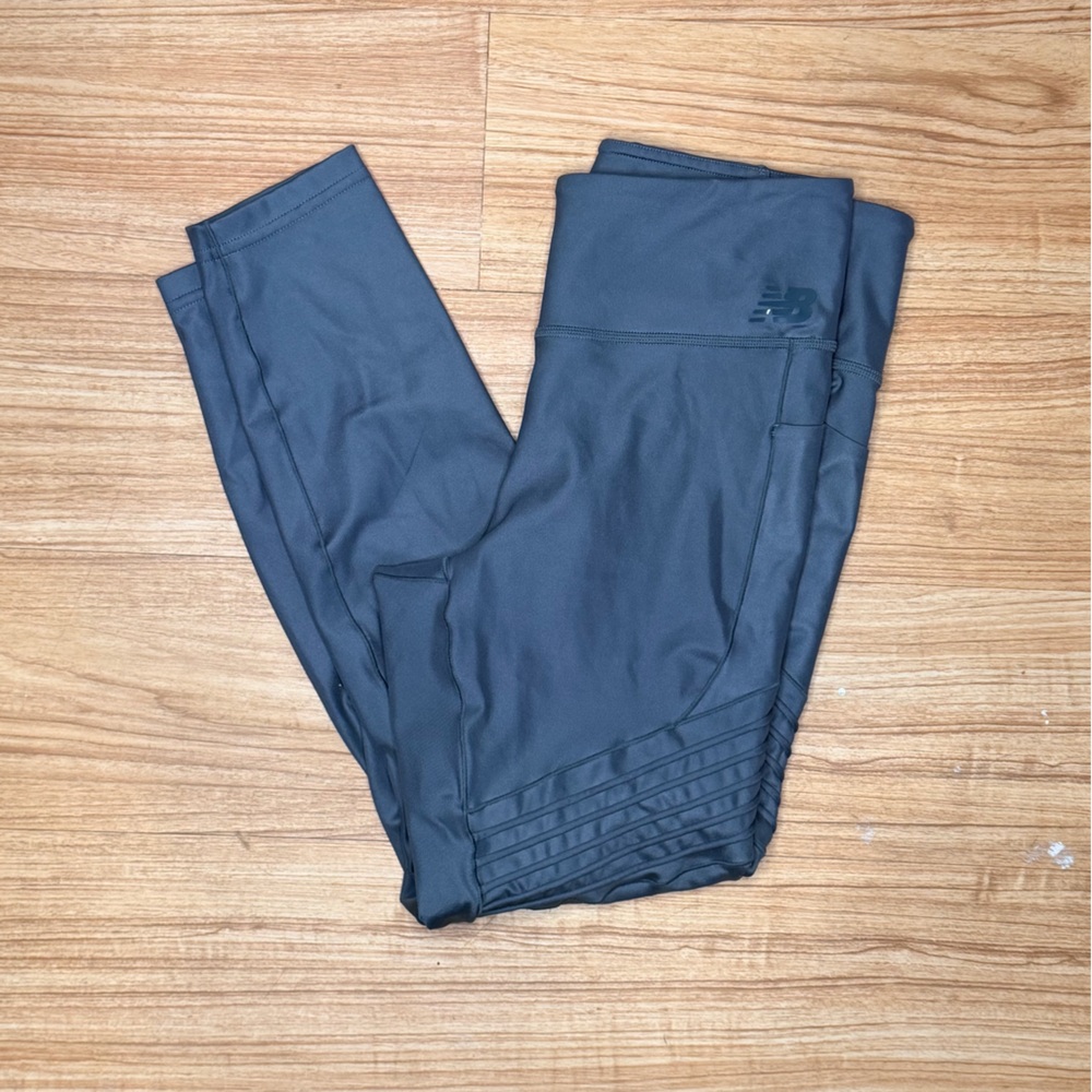 New Balance High-Rise Leggings Side Pocket Textured Panels Size M